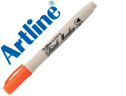 Imagen Rotulador artline supreme brush pintura base de agua punta tipo pincel trazo variable naranja