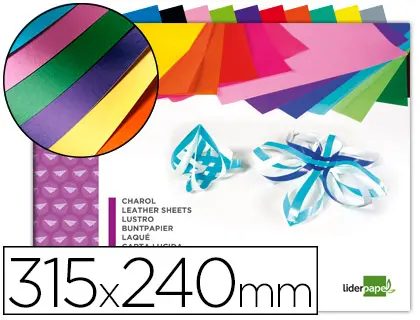 Imagen Bloc trabajos manuales liderpapel charol 240x315mm 10hojas colores surtidos