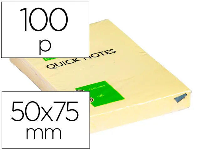 Imagen Bloc de notas adhesivas quita y pon q-connect 50x75 mm con 100 hojas