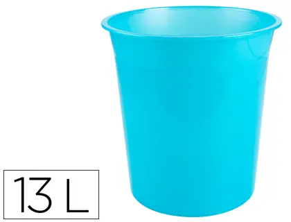 Imagen Papelera plastico q-connect turquesa translucido 13 litros