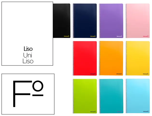 Imagen Cuaderno espiral liderpapel folio smart tapa blanda 80h 60gr liso sin margen colores surtidos