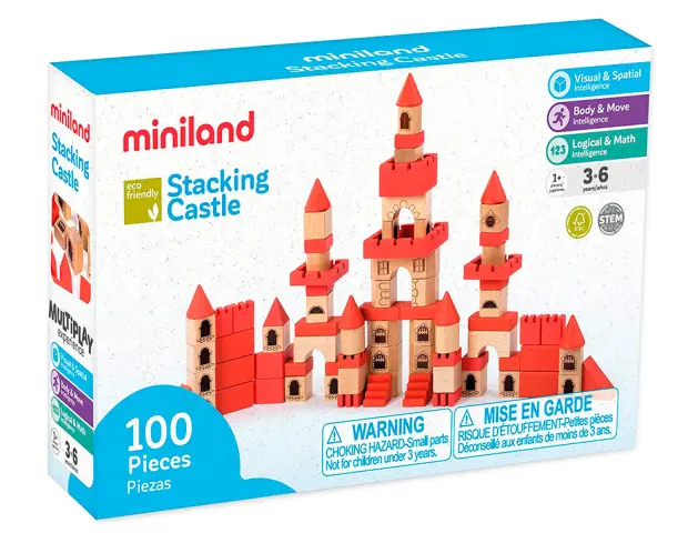 Imagen Juego miniland de construcccion 100 piezas material madera ecologica