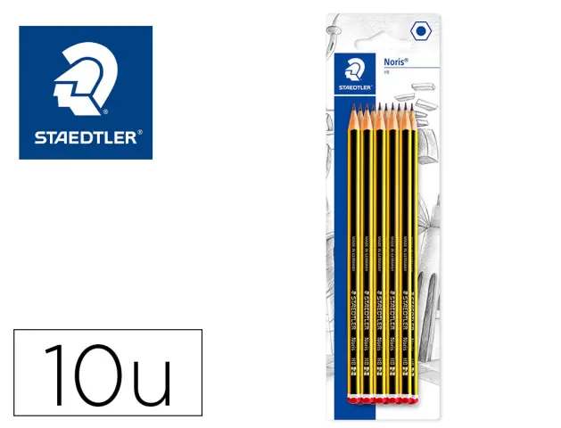 Lapices de grafito staedtler noris n.2 hb blister promocional 120  aniversario de12 uds + afilalapiz + goma