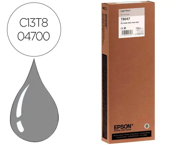 Imagen Ink-jet epson gf surecolor serie sc-p gris ultrachrome hdx/hd 700ml