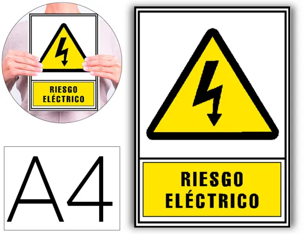 Imagen Pictograma archivo 2000 riesgo electrico pvc amarillo luminiscente 210x297 mm