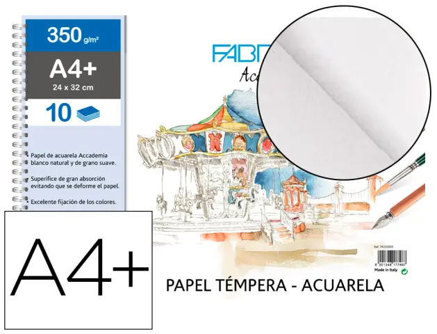 Bloc dibujo liderpapel esbozos espiral din a4 210x297mm 100 hojas 90g/m2  sin recuadro - Figurex Madrid