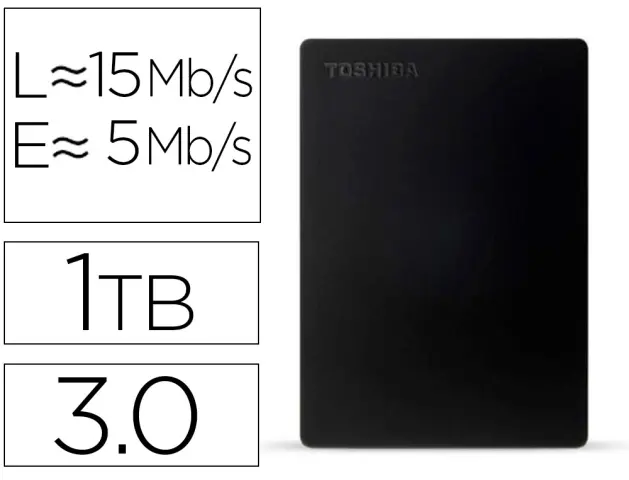 Imagen Disco duro externo toshiba canvio slim hdd 2,50" 5.000 mbit/s usb 3.0 1 tb color negro