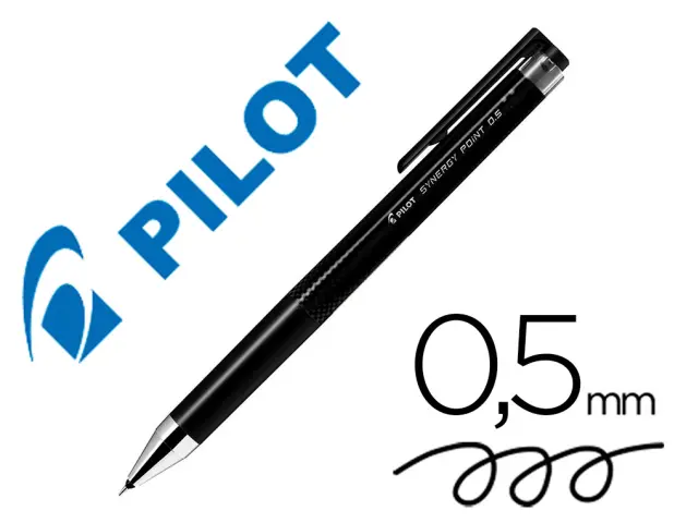 Imagen Boligrafo pilot synergy point retractil sujecion de caucho tinta gel 0,5 mm negro