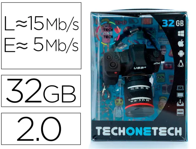 Imagen Memoria usb tech on tech camara fotos dx 32 gb