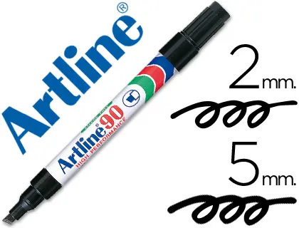 Imagen Rotulador artline marcador permanente ek-90 negro -punta biselada 5 mm -papel metal y cristal