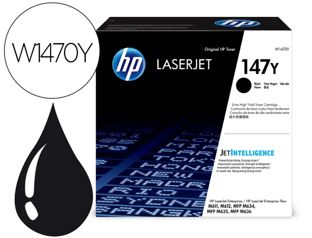Imagen Toner hp 147y enterprise m611dn / m612dn / m635z / m636z / m635h mfp / m636fh mfp negro 42000 paginas