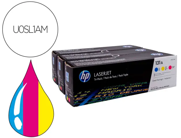 Imagen Toner hp n 131a pack 3toner cian/magenta/amarillo