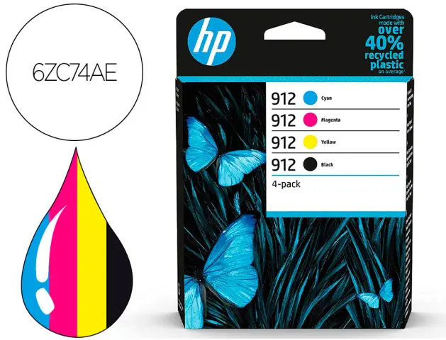 Imagen Toner hp 912 -6zc74ae multi pack negro / cian / magenta / amarillo