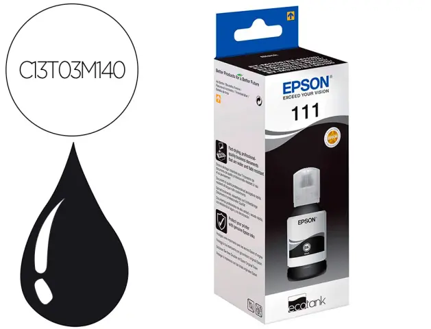 Imagen Ink-jet epson ecotank c13t03m140 bk 5k 12 0ml et-m1100 / m1140 / m1170 / m1180 / m2120m negro 6000