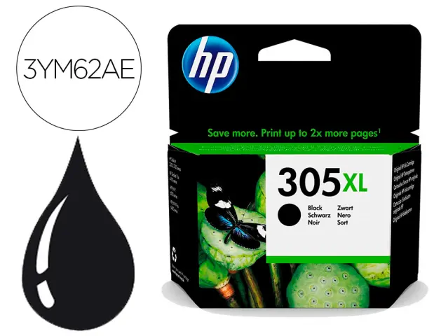 Imagen Ink-jet hp 305xl deskjet 1210 / 1212 / 1255 / 2732 / 2752 / 4155 / 4158 envy 6020 / 6052 /6055 / 6420 negro 240