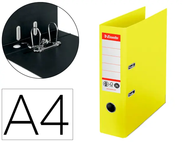 Imagen Archivador de palanca esselte n 1 co2 neutral din a4 carton forrado lomo 75 mm amarillo vivida