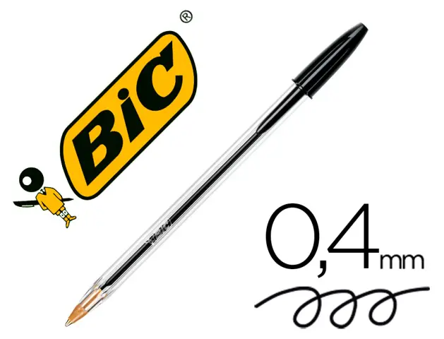 Imagen Boligrafo bic cristal medium negro bolsa de 5 unidades