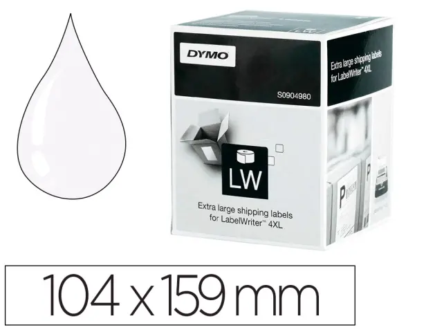 Imagen Etiqueta adhesiva dymo labelwriter para envio 104x159 mm blanca para impresoras 4xl/5xl rollo de 220 unidades