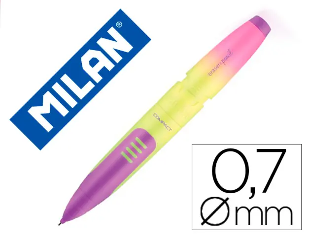 Imagen Portaminas milan compact sunset 0,7 mm con goma de borrar colores surtidos