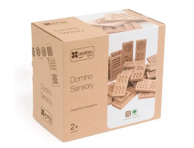 Imagen Juego didactico andreutoys domino sensorial madera 28 piezas