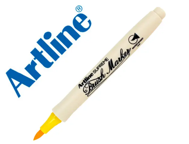 Imagen Rotulador artline supreme brush epfs pintura base de agua punta tipo pincel trazo fino amarillo