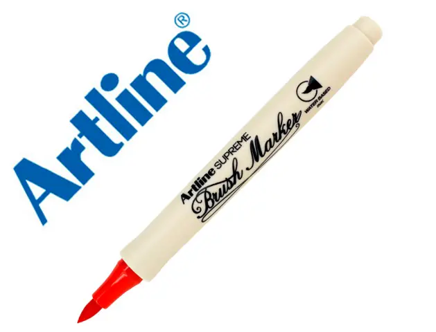 Imagen Rotulador artline supreme brush epfs pintura base de agua punta tipo pincel trazo fino rojo