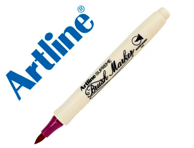 Imagen Rotulador artline supreme brush epfs pintura base de agua punta tipo pincel trazo fino magenta