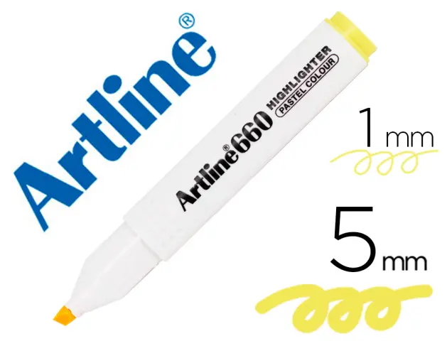 Imagen Rotulador artline fluorescente ek-660 amarillo pastel punta biselada