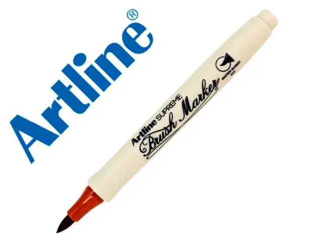 Imagen Rotulador artline supreme brush epfs pintura base de agua punta tipo pincel trazo fino marron