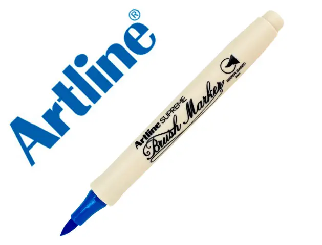 Imagen Rotulador artline supreme brush epfs pintura base de agua punta tipo pincel trazo fino azul ultramar