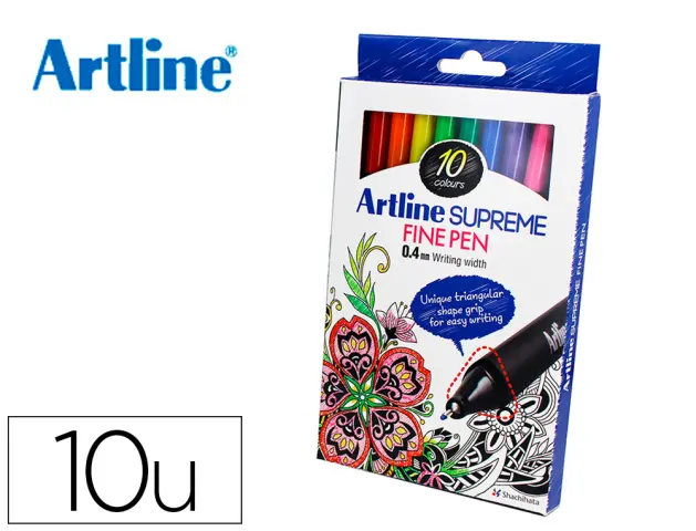 Imagen Rotulador artline supreme epfs200 fine liner punta de fibra 0,4 mm bolsa 10 unidades colores surtidos