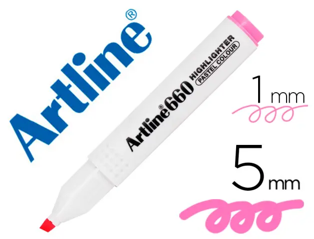 Imagen Rotulador artline fluorescente ek-660 rosa pastel punta biselada