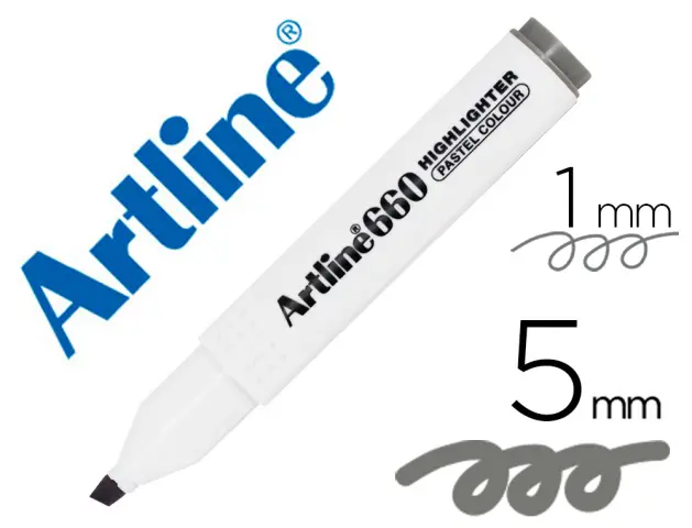 Imagen Rotulador artline fluorescente ek-660 gris pastel punta biselada