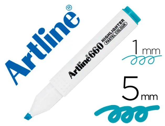 Imagen Rotulador artline fluorescente ek-660 azul pastel punta biselada