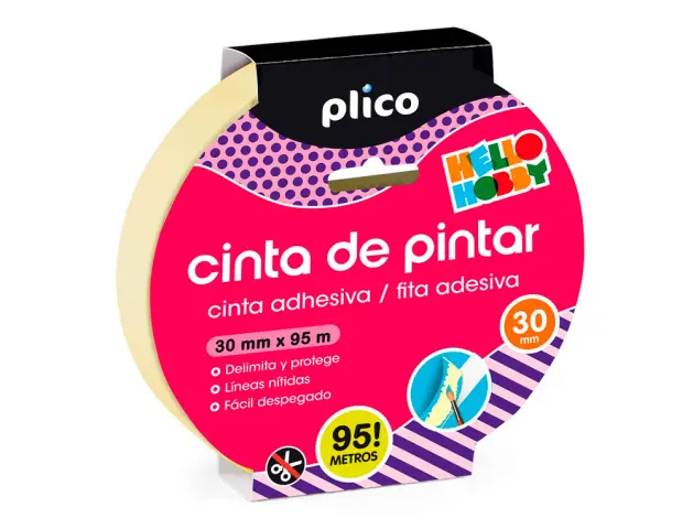 Imagen Cinta adhesiva plico para pintor 95 mt x 30 mm