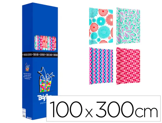 Imagen Papel de regalo basika todo ao rollo de 100 x 300 cm modelos surtidos