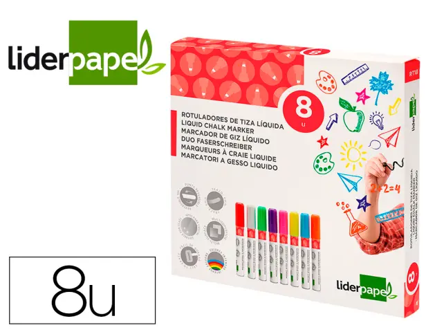 LINEPLUS Rotulador permanente, 0.039 pulgadas, fino, juego de 6 colores  surtidos, papel, plástico, metal, otras superficies, tinta Rick, tinta