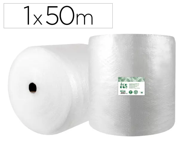 Imagen Plastico burbuja liderpapel ecouse 1x50m 30% de plastico reciclado