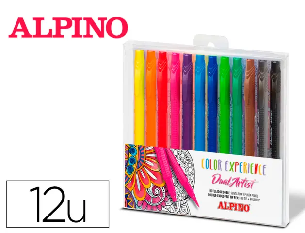 Imagen Rotulador alpino dual artist color experience estuche de 12 unidades colores