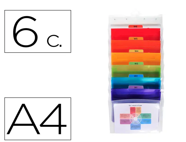 Imagen Clasificador de pared exacompta polipropileno cristal 6 compartimentos