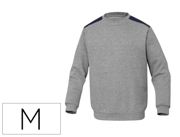 Imagen Sudadera deltaplus sweat olino con refuerzo en espalda y codos gris talla m