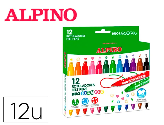 Imagen Rotulador alpino stamper duo caja de 12 unidades colores surtidos