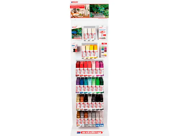 Imagen Pintura acrilica edding 5200 permanente spray bote 200 ml expositor de 24 unidades colores surtidos