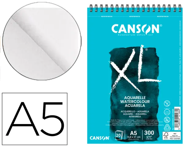 Bloc Dibujo Kraft Canson XL DIN A4 Verdujado Microperforado Espiral Rayado