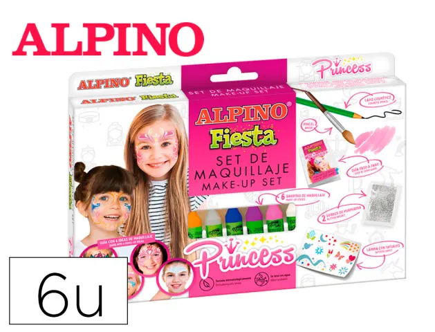 Imagen Barra de maquillaje alpino princesa caja de 6 unidades colores surtidos