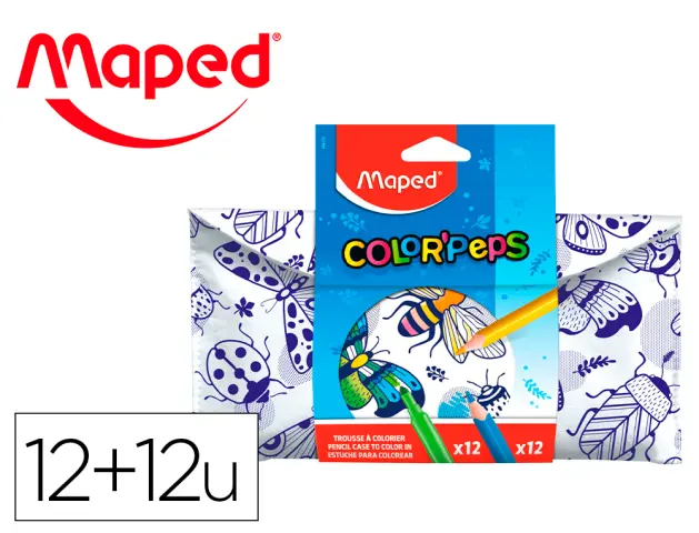 Imagen Set para colorear maped 12 rotuladores + 12 lapices colores surtidos