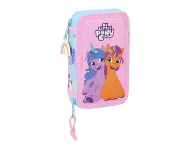 Imagen Plumier escolar safta doble pequeo 28 piezas my little pony wild & free 195x125x40 mm