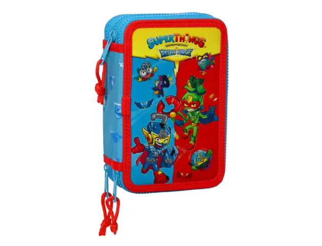 Imagen Plumier escolar safta triple 36 piezas superthings rescue force 195x125x55 mm