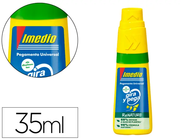 Imagen Pegamento imedio universal gira y pega renature bote de 35 ml