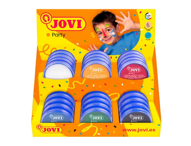 Imagen Crema maquillaje jovi face paint 8 ml expositor de 24 unidades 6 colores surtidos